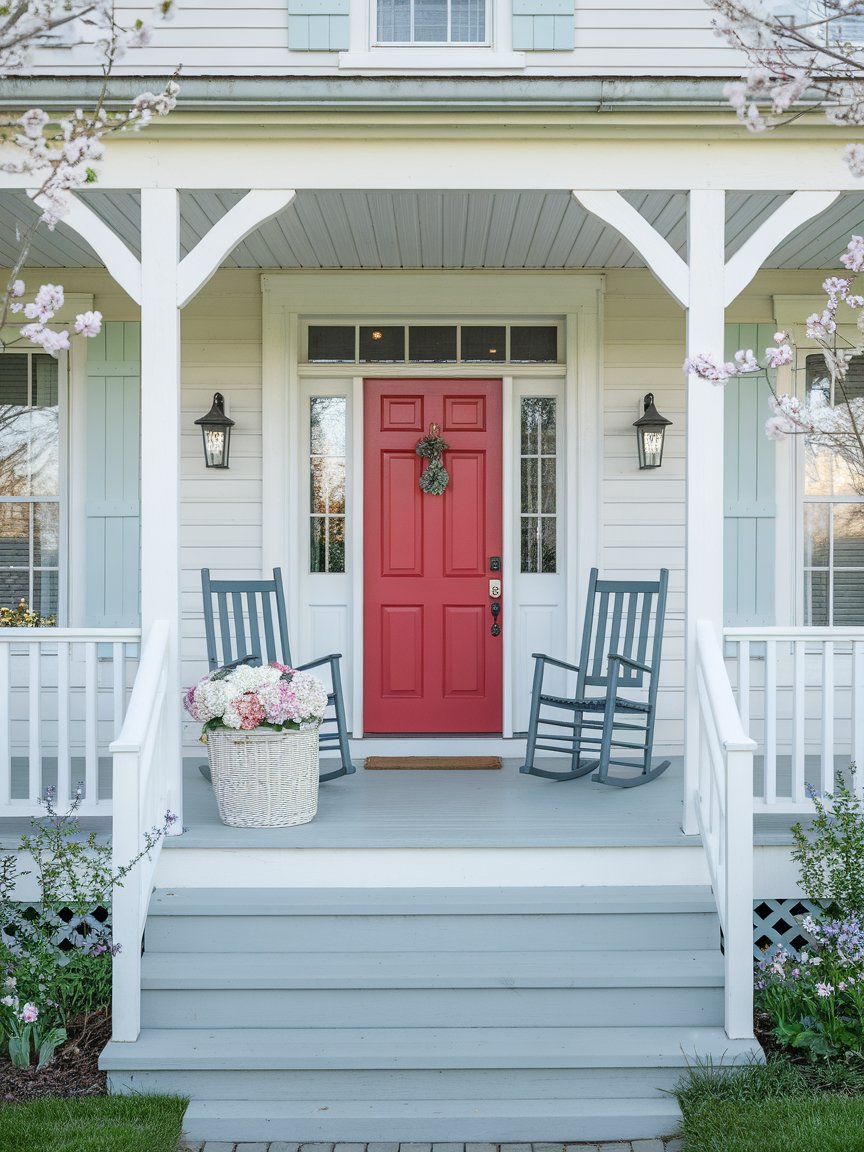 spring porch red door 25