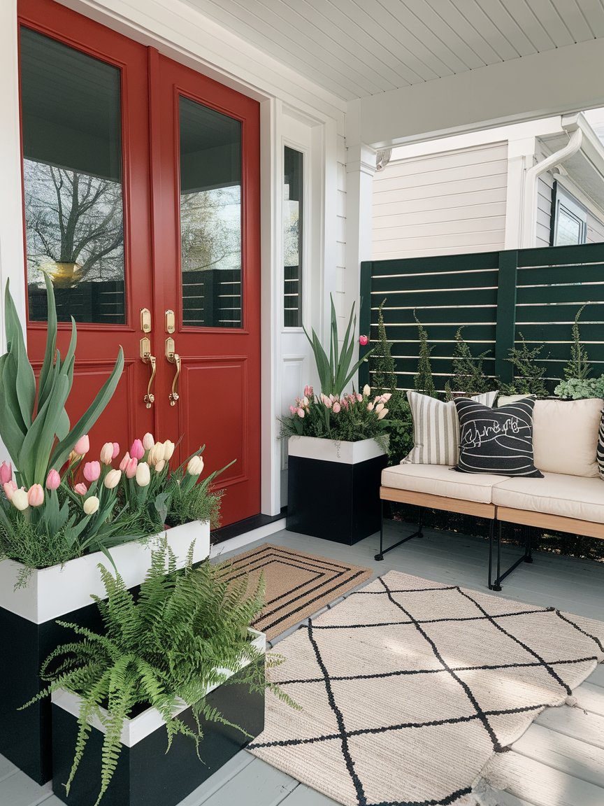 spring porch red door 3