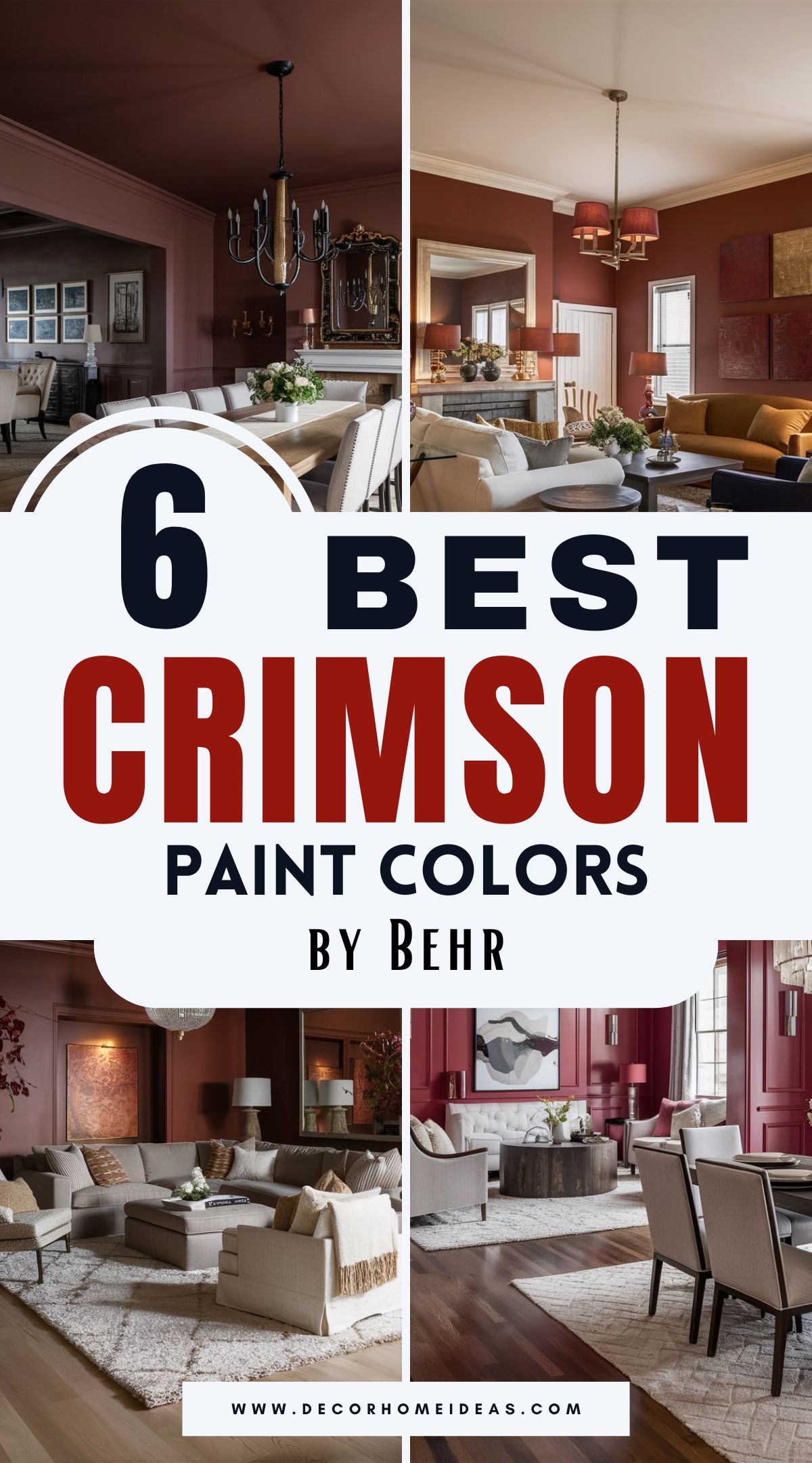 Discover 6 stunning crimson paint colors by Behr that add warmth and sophistication to any space. From bold reds to deep, rich tones, these shades are perfect for making a statement. Curious which crimson hue could be the perfect match for your home? Find out now!