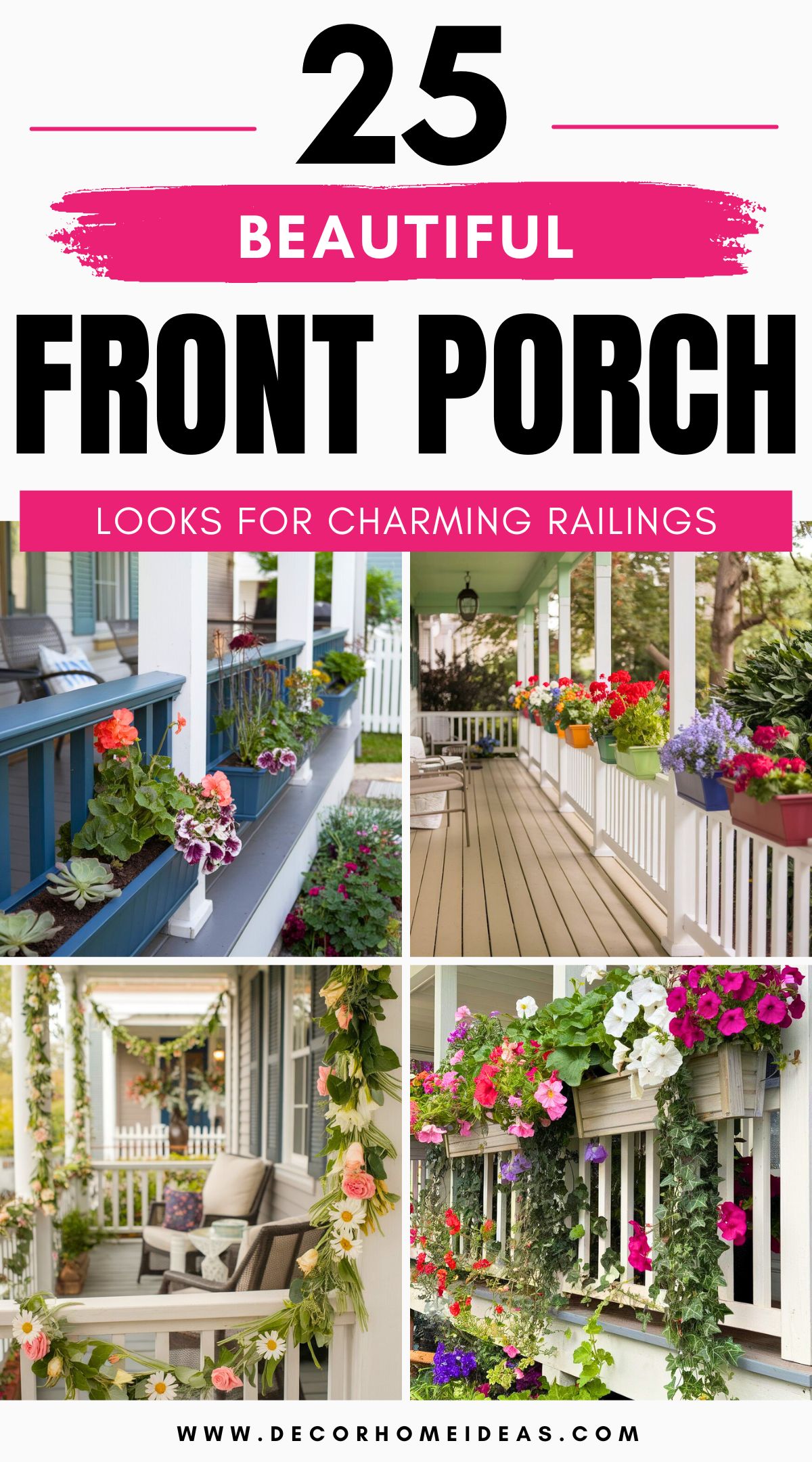 best front porch flowers railings 4