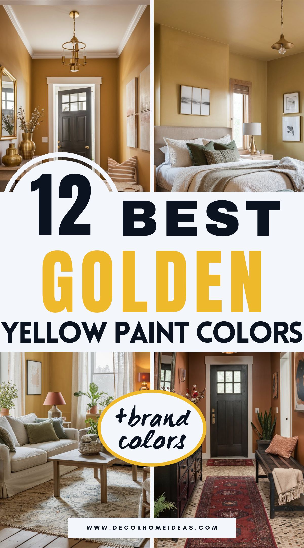 Looking for the perfect golden yellow paint color? We've rounded up the 12 best shades from Benjamin Moore, Sherwin-Williams, Behr, and Farrow & Ball. Whether you want a soft buttery hue or a rich, deep gold, these colors bring warmth and charm to any space. See which one suits your home best!