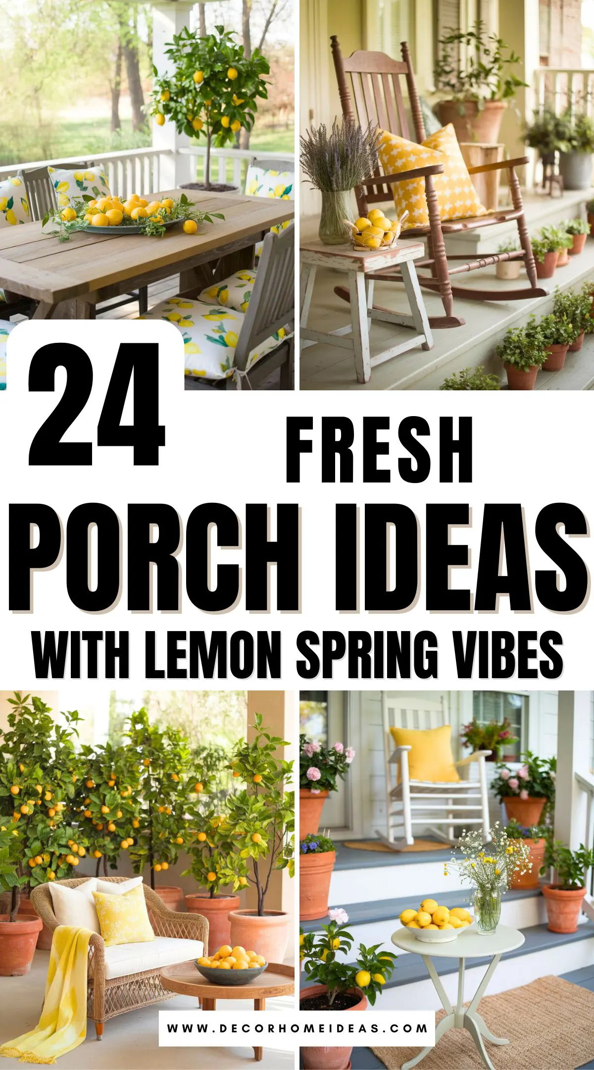 Refresh your front porch with these 24 lemon-themed decor ideas bursting with spring vibes. From citrus wreaths to sunny yellow accents, these designs bring a cheerful, fresh look that’s perfect for the season. Explore how a splash of lemon charm can create a welcoming, bright porch you’ll love all spring long!

