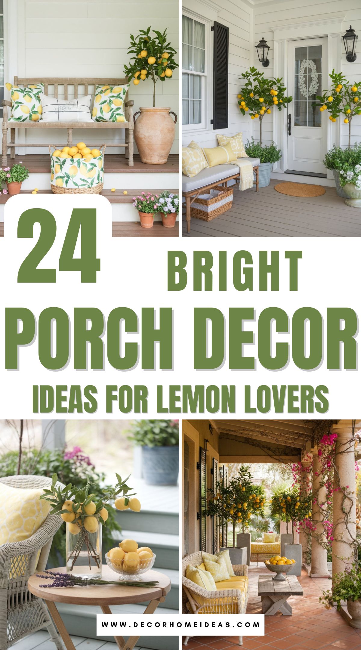 best spring front porch lemon decor ideas 2