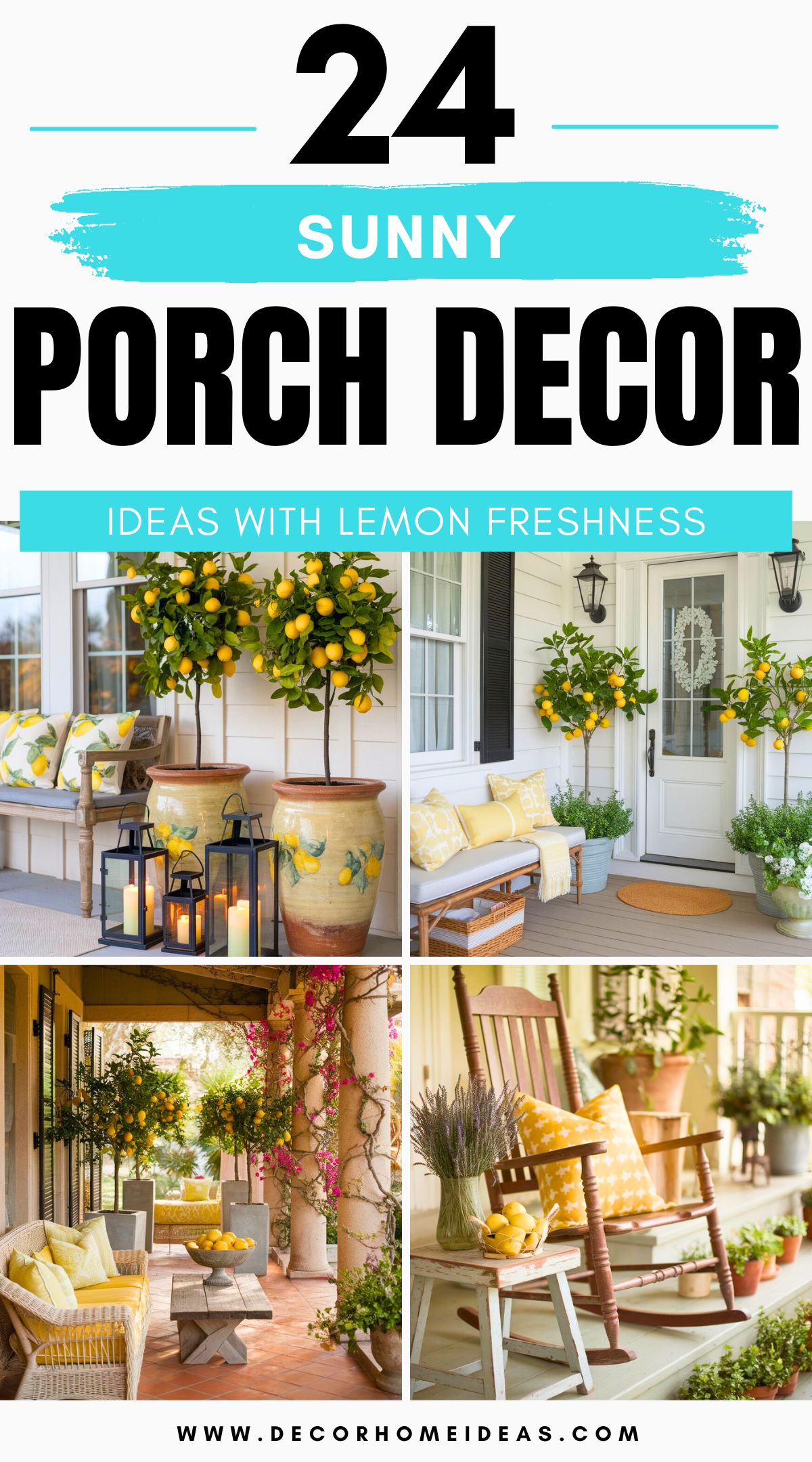 best spring front porch lemon decor ideas 4