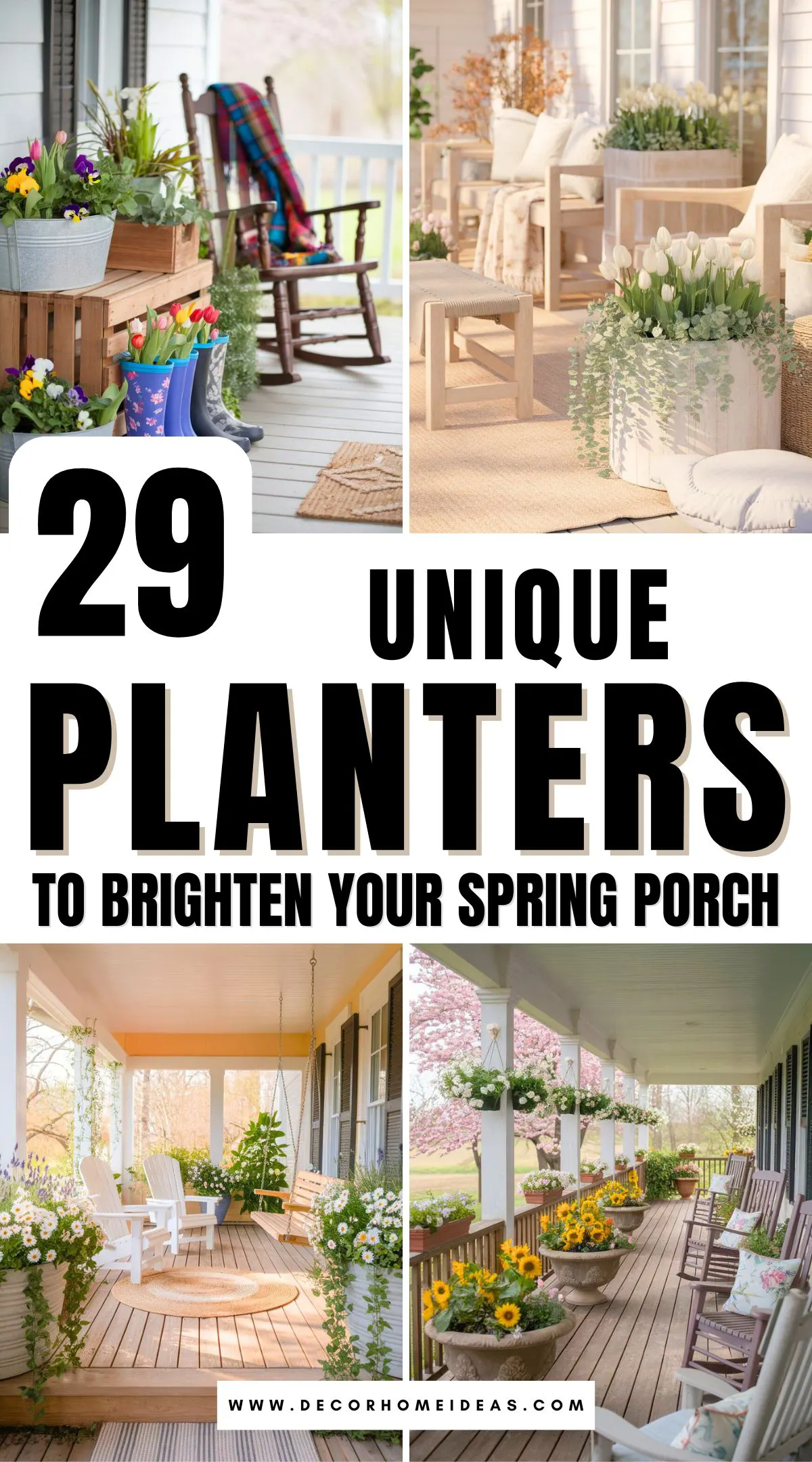 Add a pop of personality to your spring porch with these 29 unique planters. From unexpected materials to eye-catching designs, each idea will help you create a space full of charm and color. Perfect for showcasing your favorite blooms and bringing new life to your outdoor space this season.

