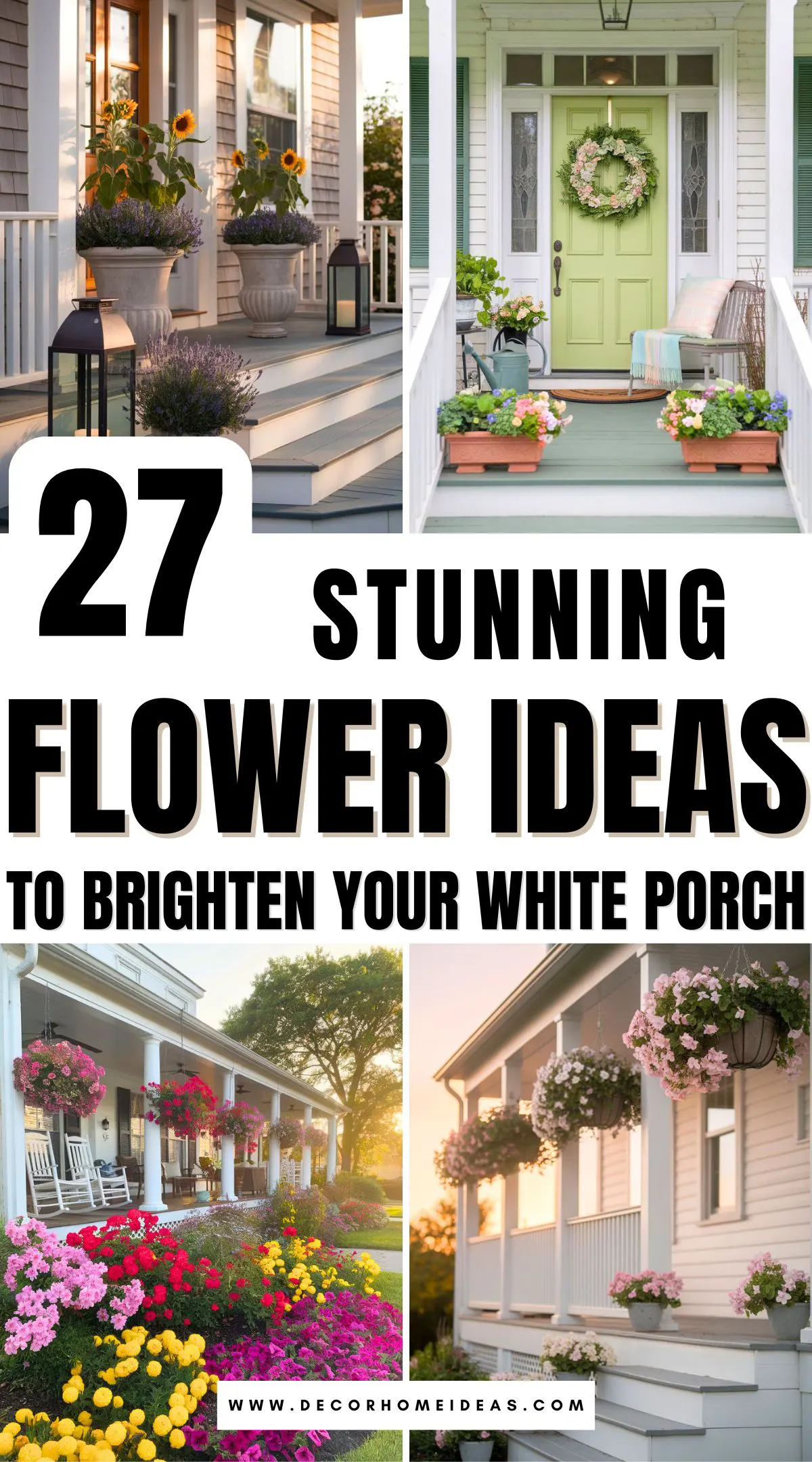 Looking for the perfect way to decorate your white house front porch? These 27 stunning flower ideas will add charm, color, and elegance to your entryway! From lush hanging baskets to beautifully arranged pots, these floral displays will make your home feel welcoming and stylish. Don’t miss these breathtaking porch decor inspirations!