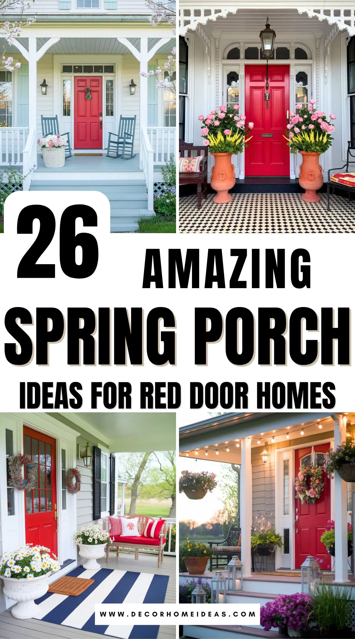 Make your red door pop with 26 bold spring porch ideas. From vibrant florals to stylish decor, these ideas are designed to complement the striking charm of red doors. Discover how bold accents and seasonal touches can create a welcoming entry that’s full of personality.

