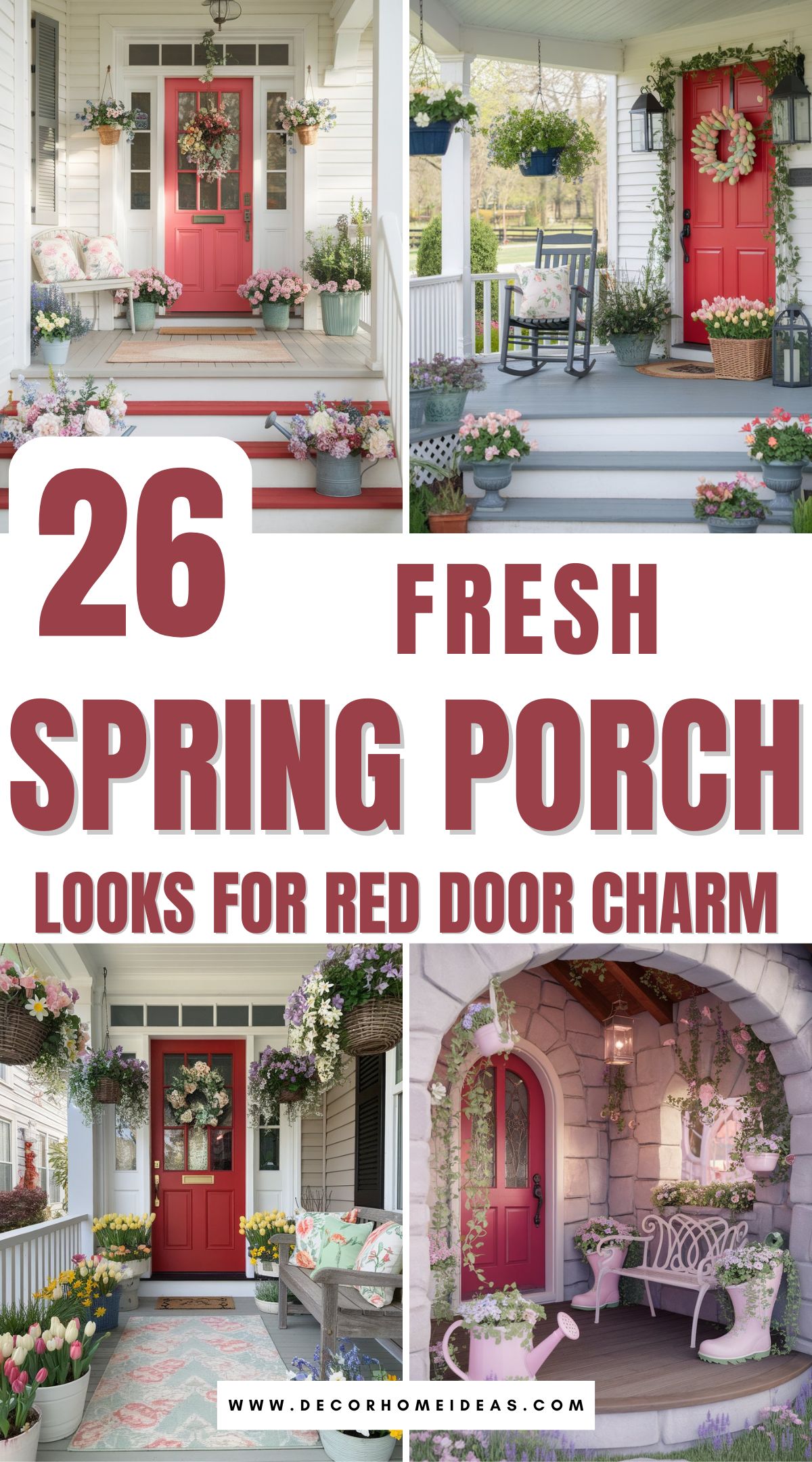 spring porch ideas red doors 2