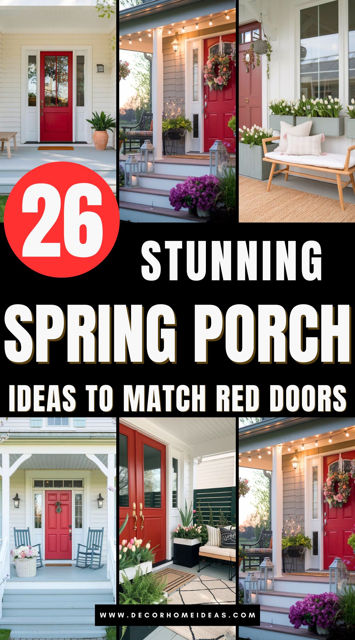 spring porch ideas red doors 3