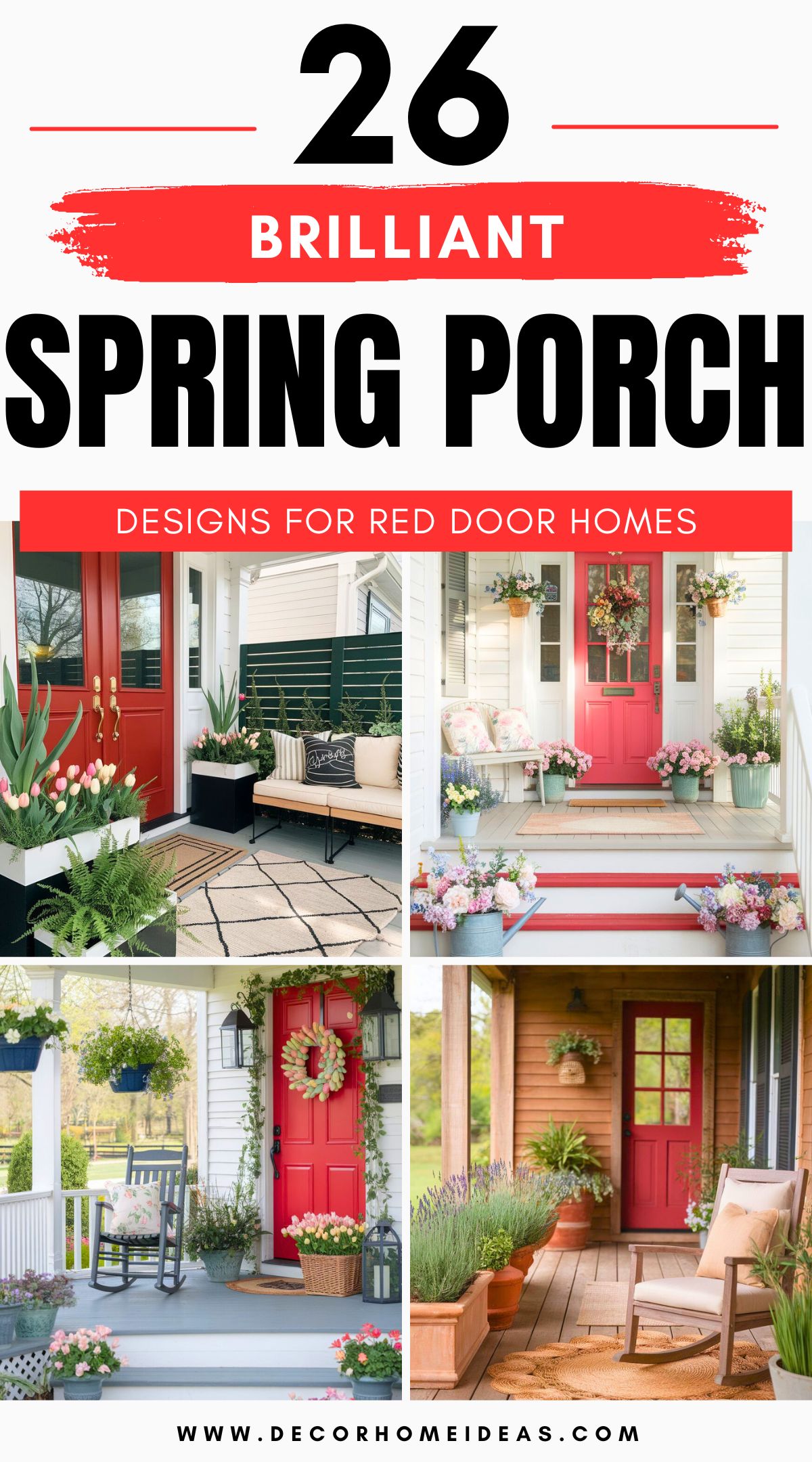 spring porch ideas red doors 4