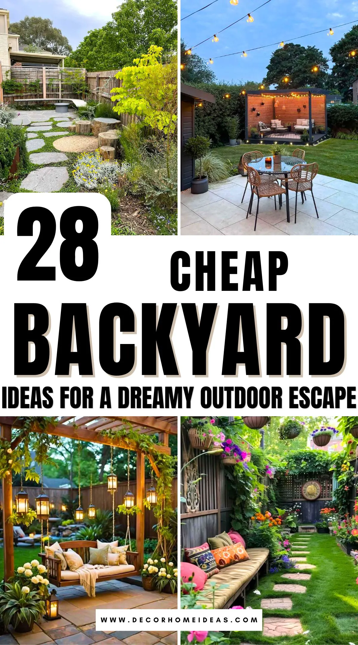 Transform your backyard into a stunning retreat without spending a fortune! These 28 budget-friendly ideas will help you add charm, comfort, and functionality to your outdoor space. From DIY décor to clever landscaping tips, discover creative ways to make your backyard feel like a dream getaway—without breaking the bank.