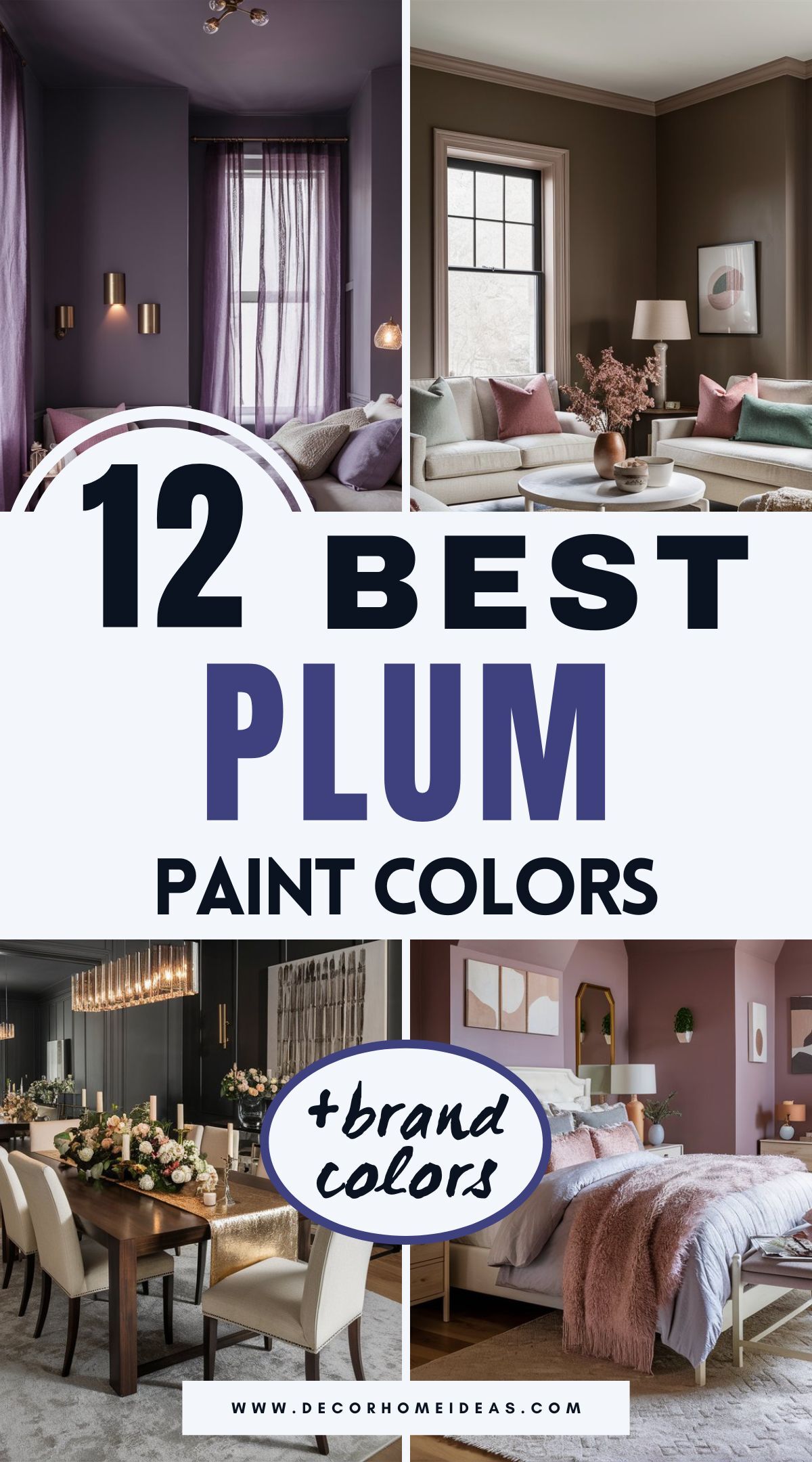 Rich, sophisticated, and full of depth—plum paint colors add a luxurious touch to any space. We've rounded up 12 stunning shades from top brands like Benjamin Moore, Sherwin-Williams, Behr, and Farrow & Ball. Whether you want a bold statement or a subtle accent, these hues bring warmth and elegance to your home.