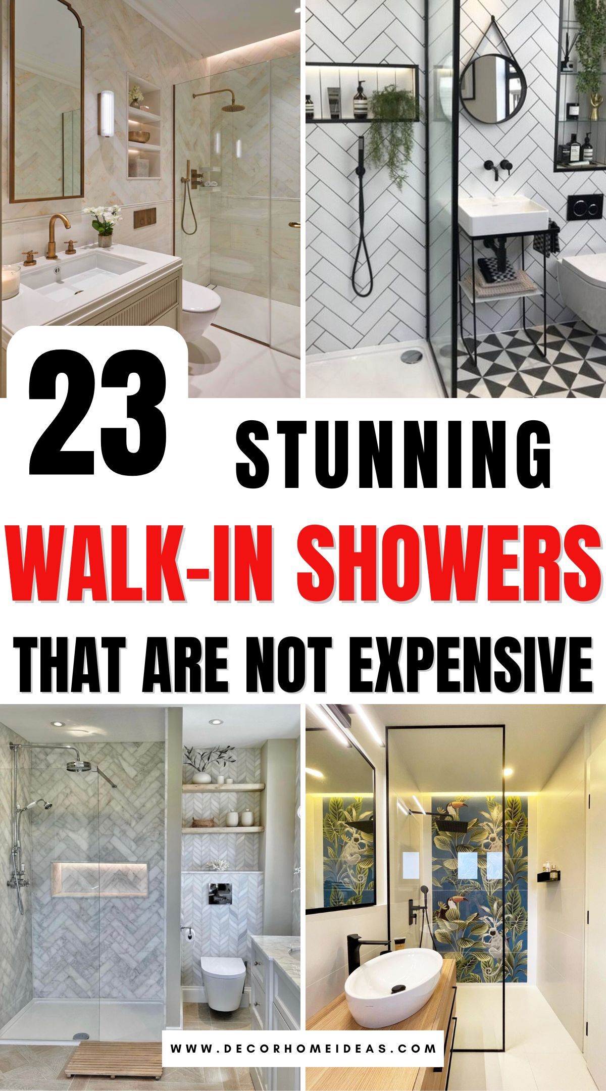 cheap walk in shower ideas 2